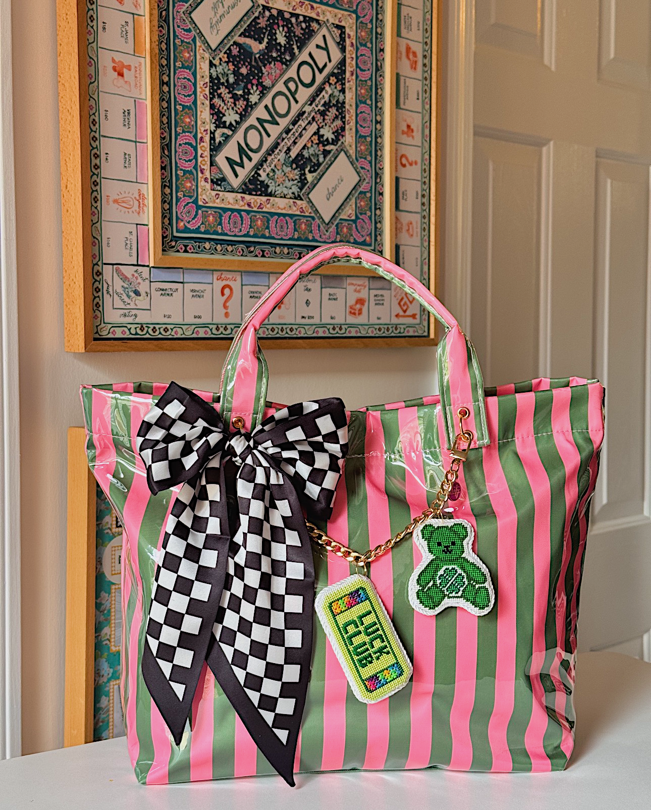 Luck Club Ticket | Needlepoint Charm Bar
