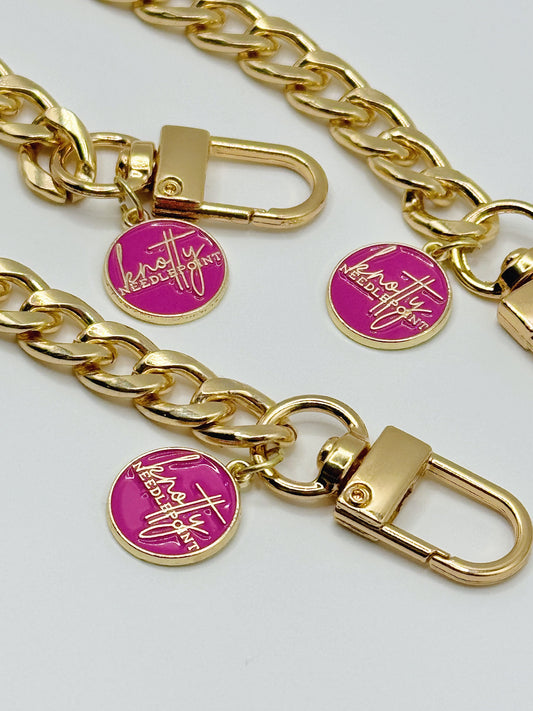 Gold Needlepoint Charm Chain