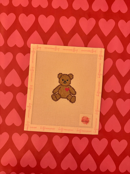 Heart Bear Canvas | Needlepoint Charm Bar