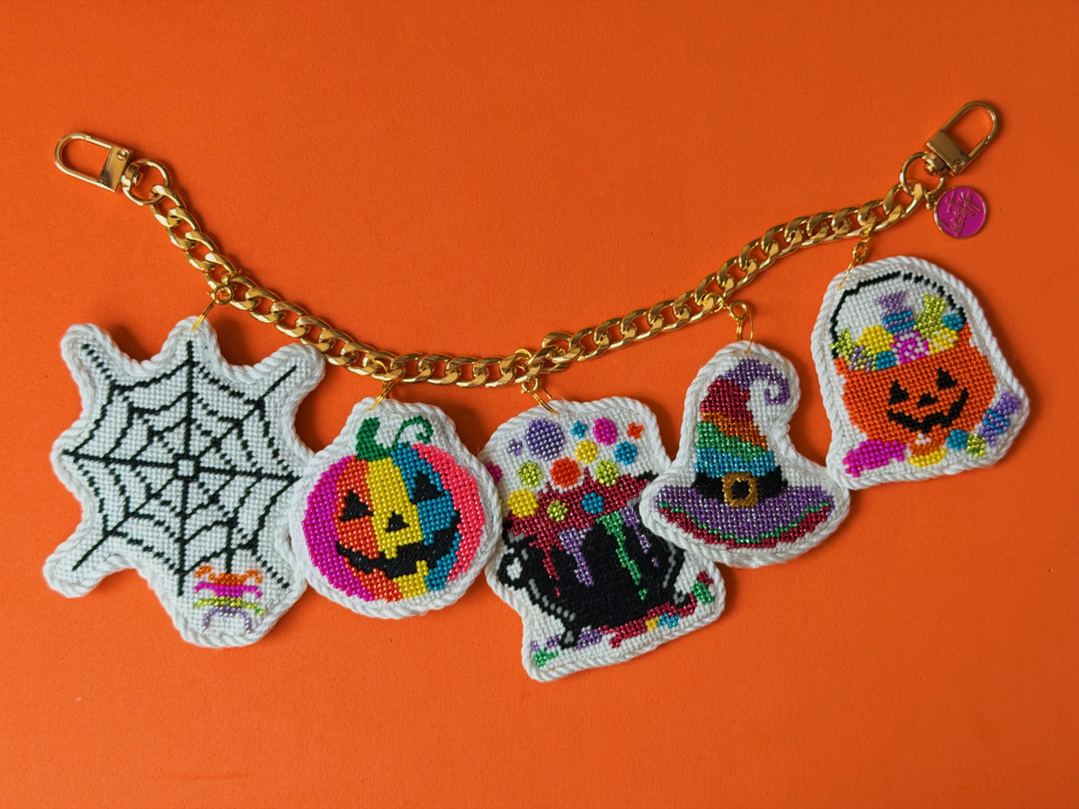 Rainbow Pumpkin | Needlepoint Charm Bar