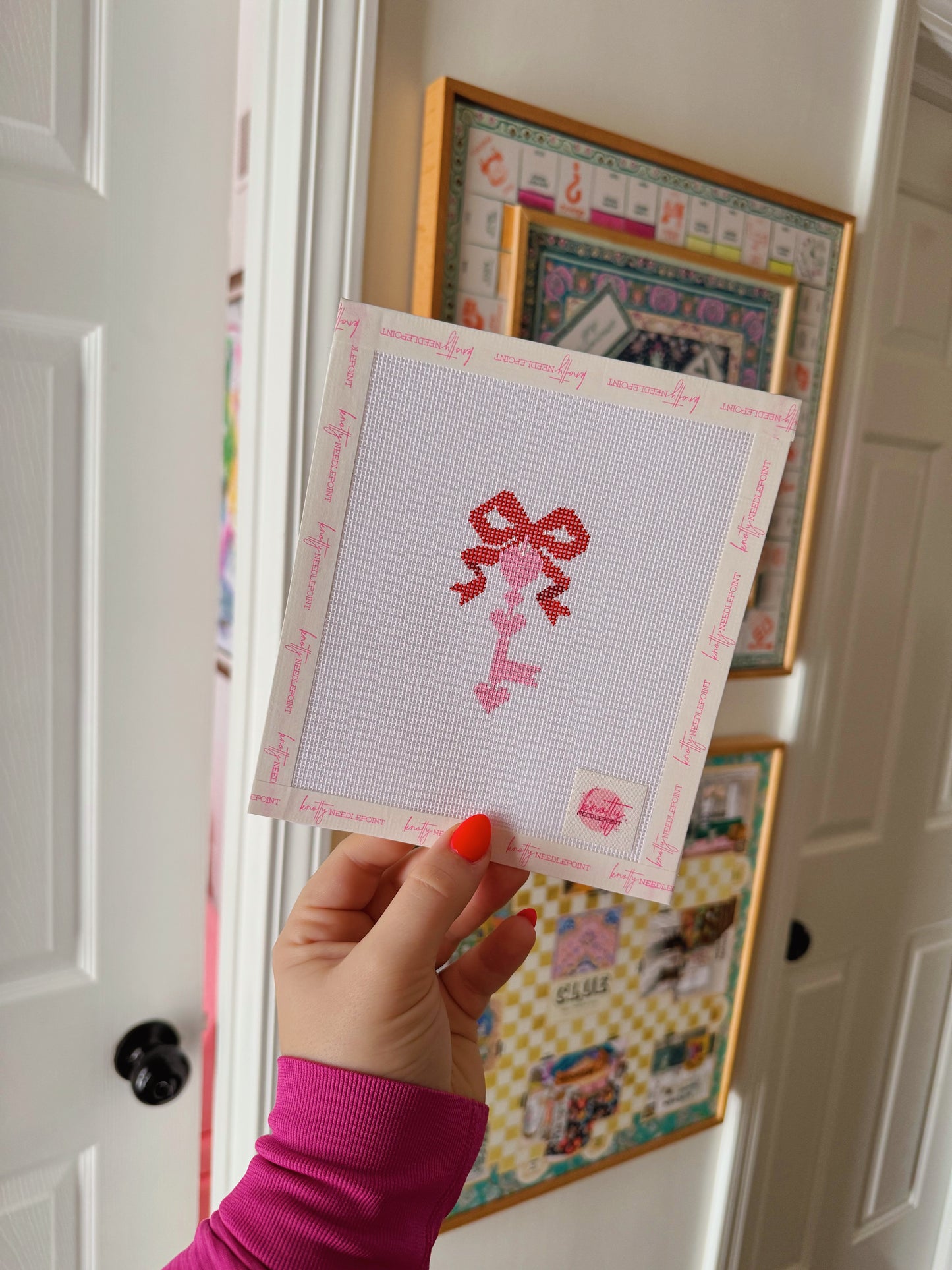 Love Key Canvas | Needlepoint Charm Bar