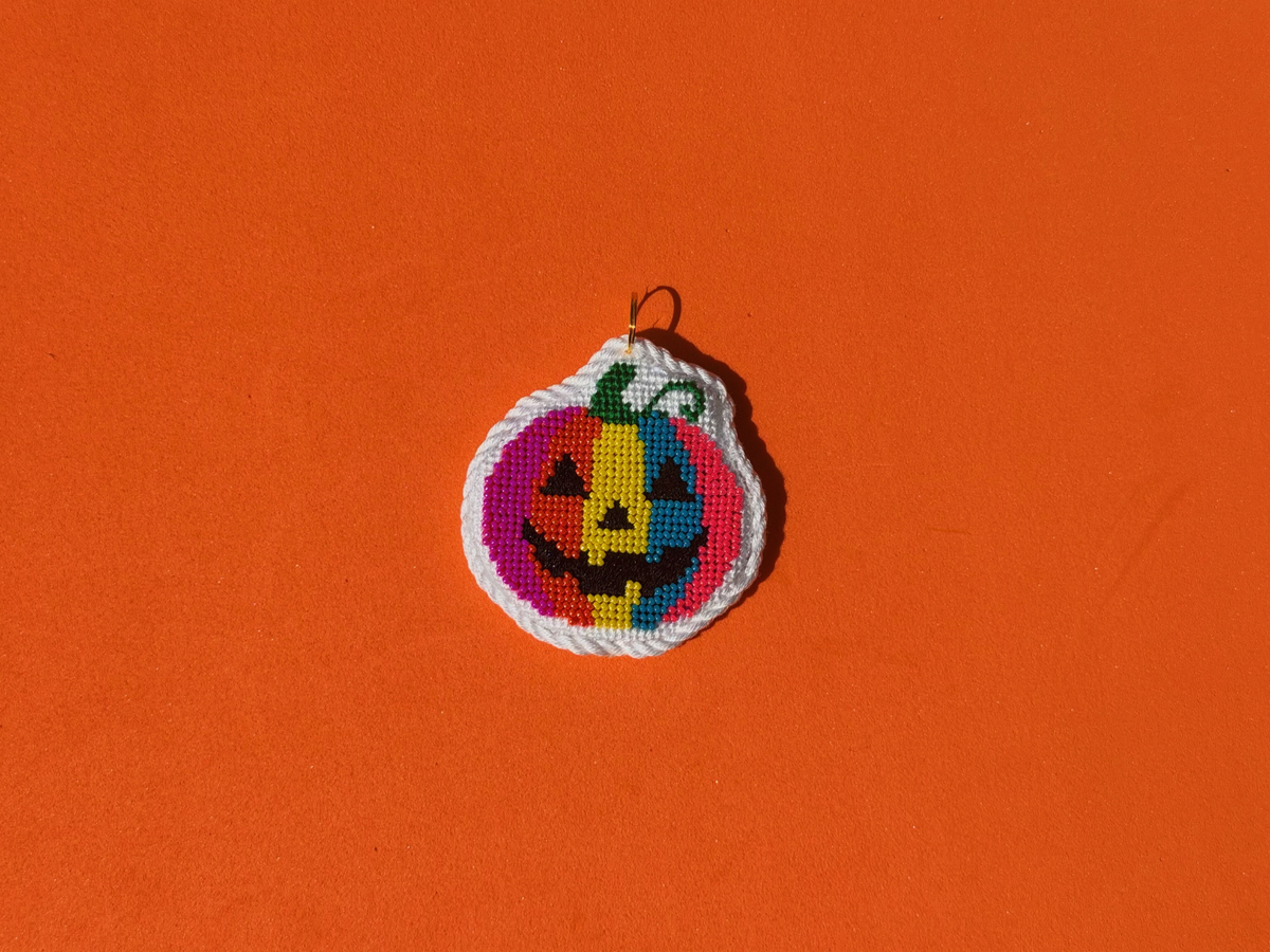 Rainbow Pumpkin | Needlepoint Charm Bar