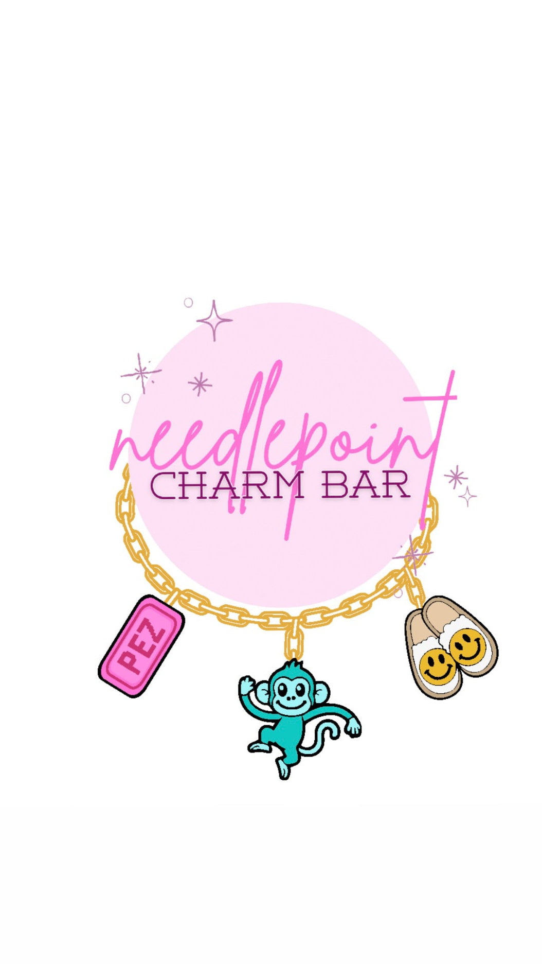 Pink Heart Canvas | Needlepoint Charm Bar