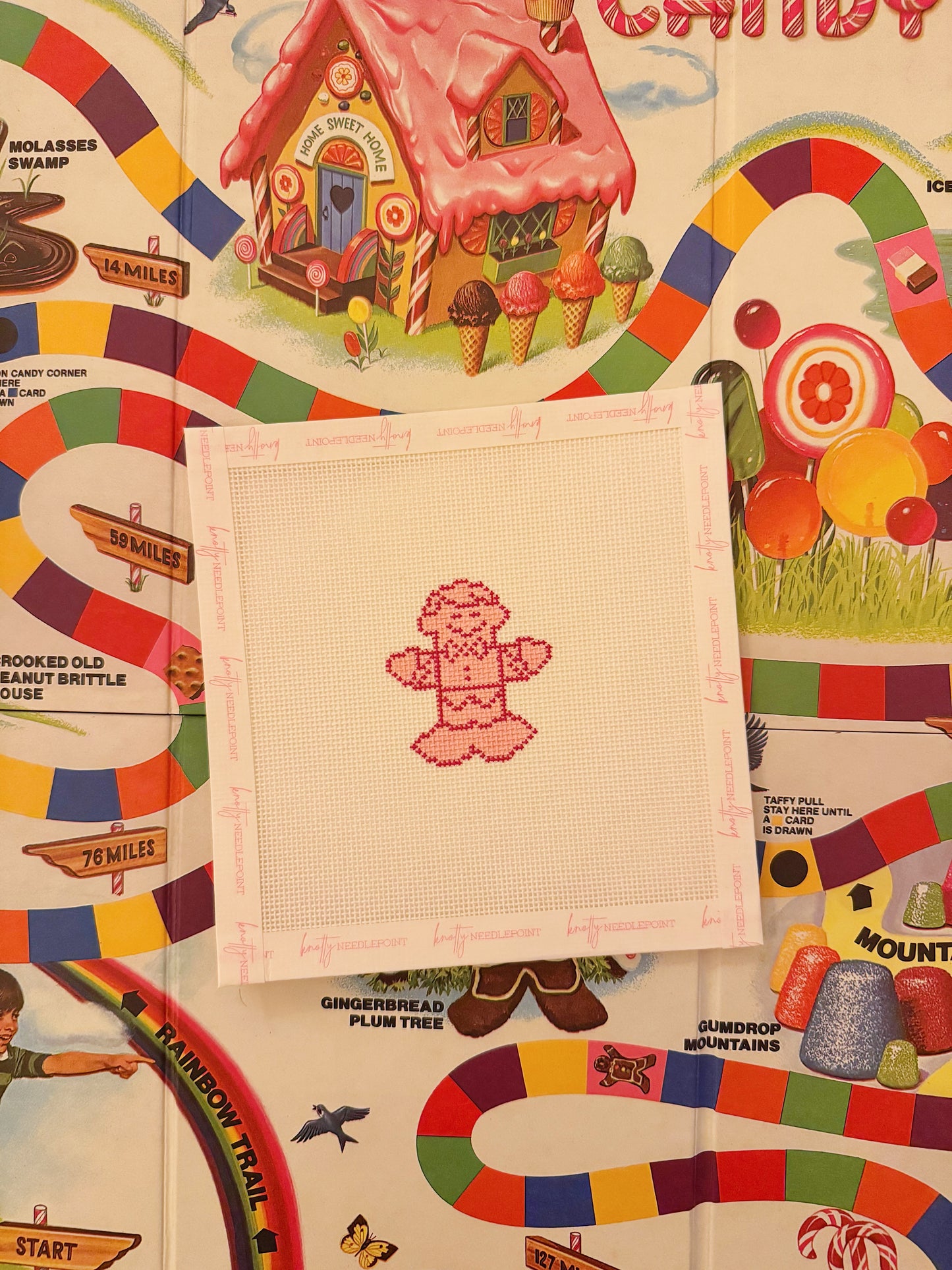 Candy Land Figurine Canvas | Needlepoint Charm Bar