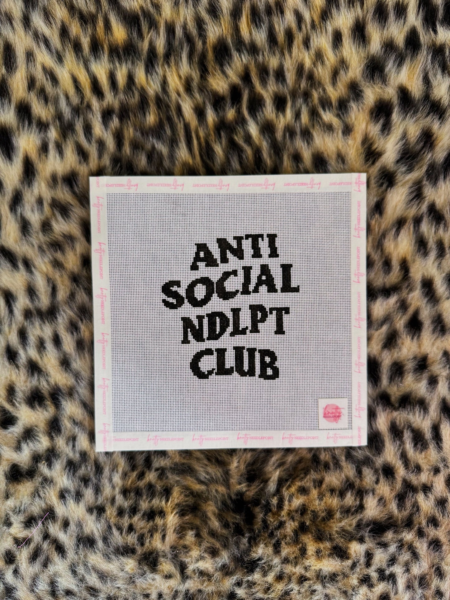 Black and White Anti Social NDLPT Club Canvas