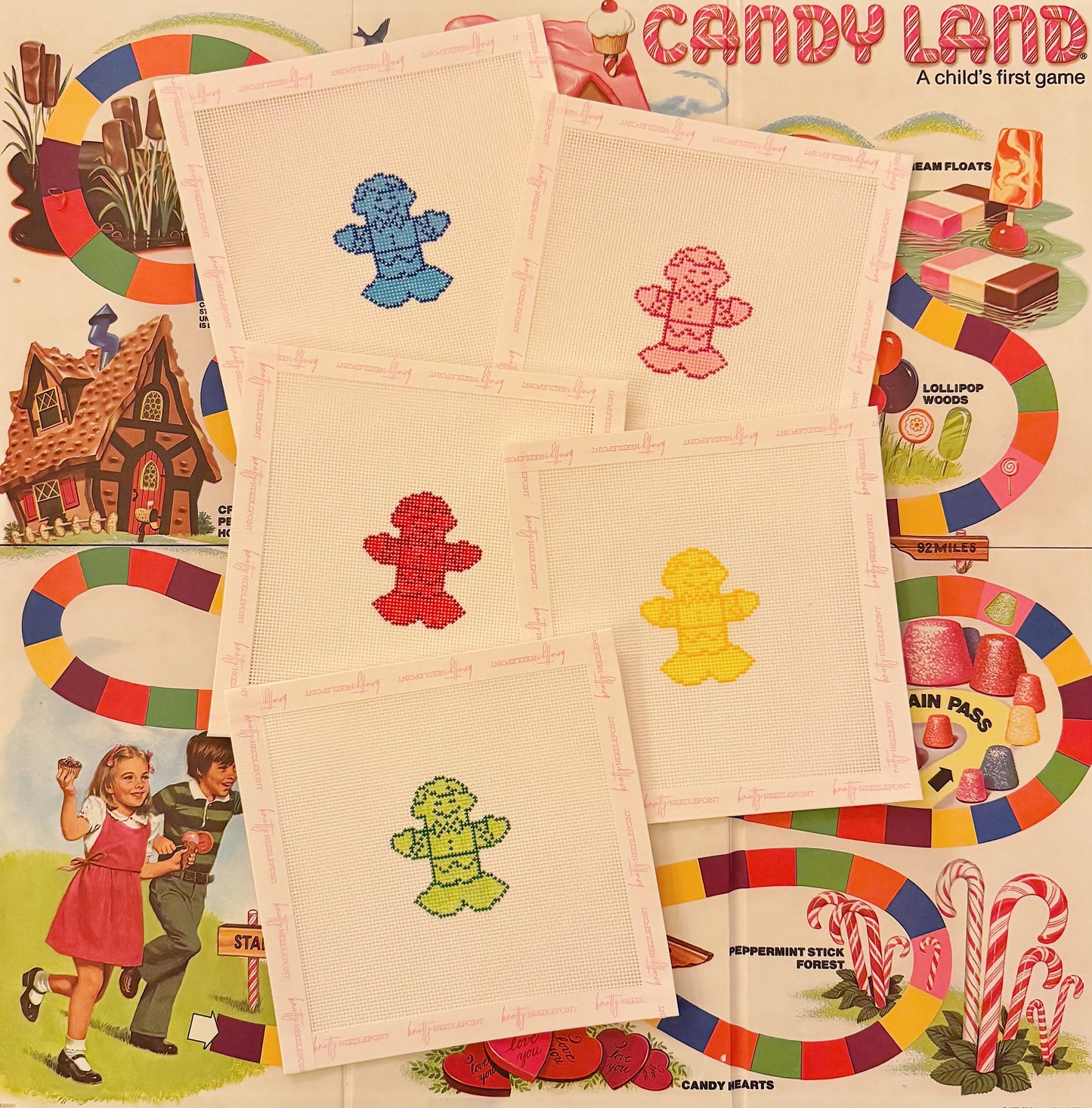 Candy Land Figurine Canvas | Needlepoint Charm Bar