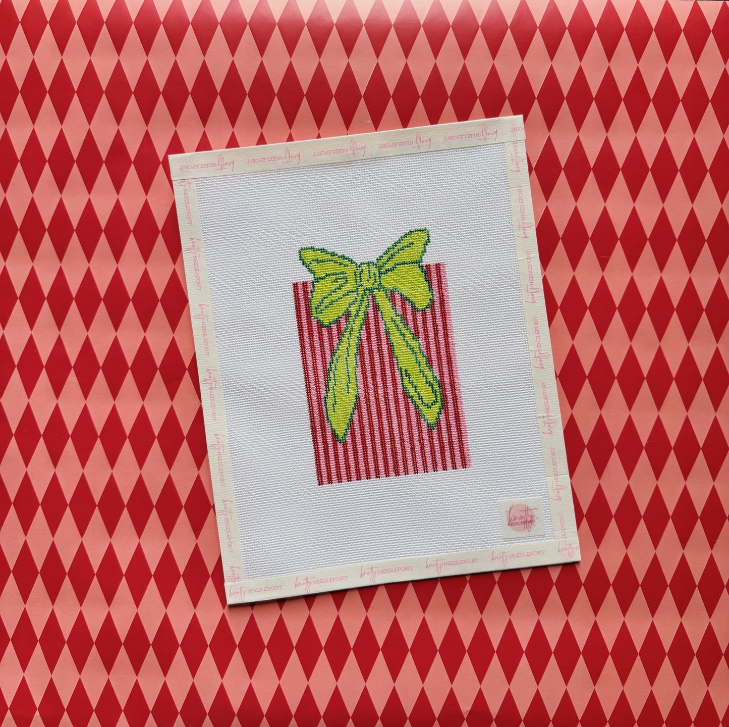 Pink and Red Present Needlepoint Canvas