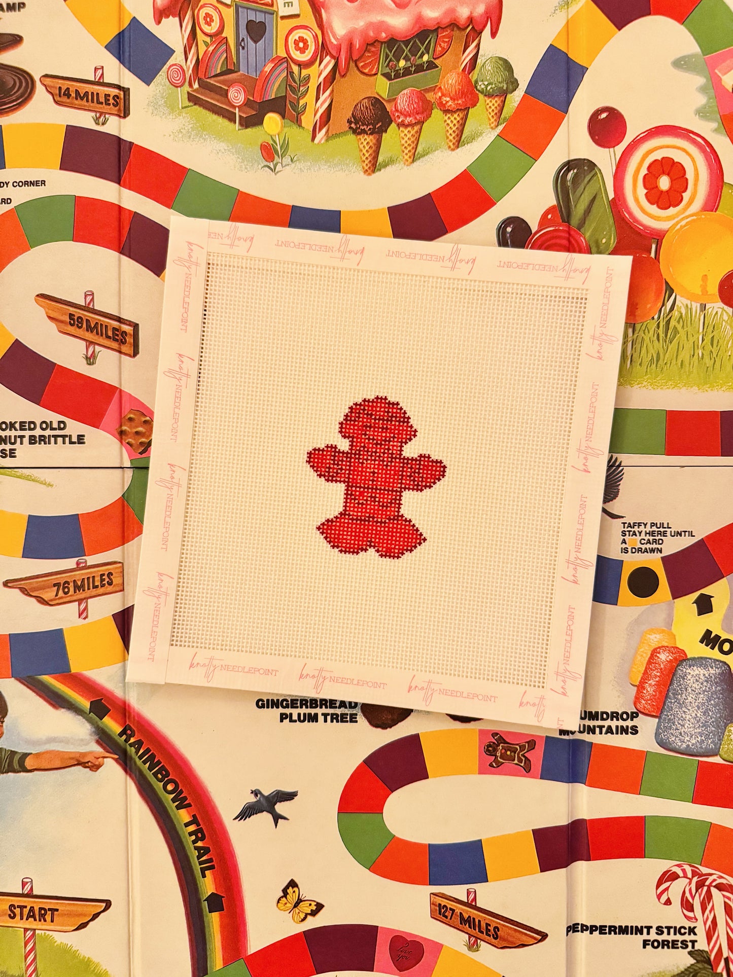 Candy Land Figurine Canvas | Needlepoint Charm Bar