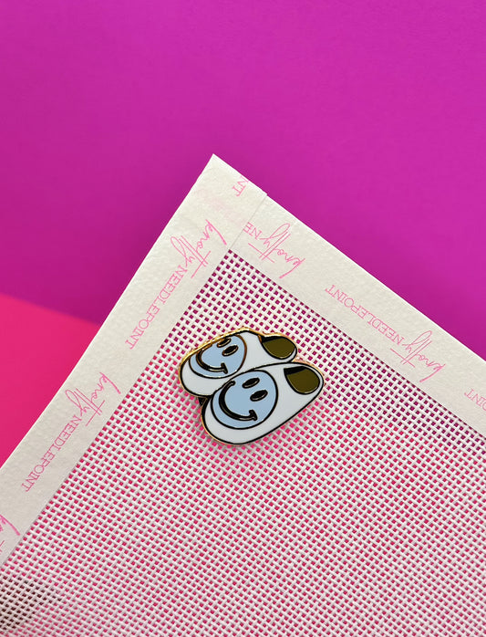 Blue Smiley Face Slipper Needleminder