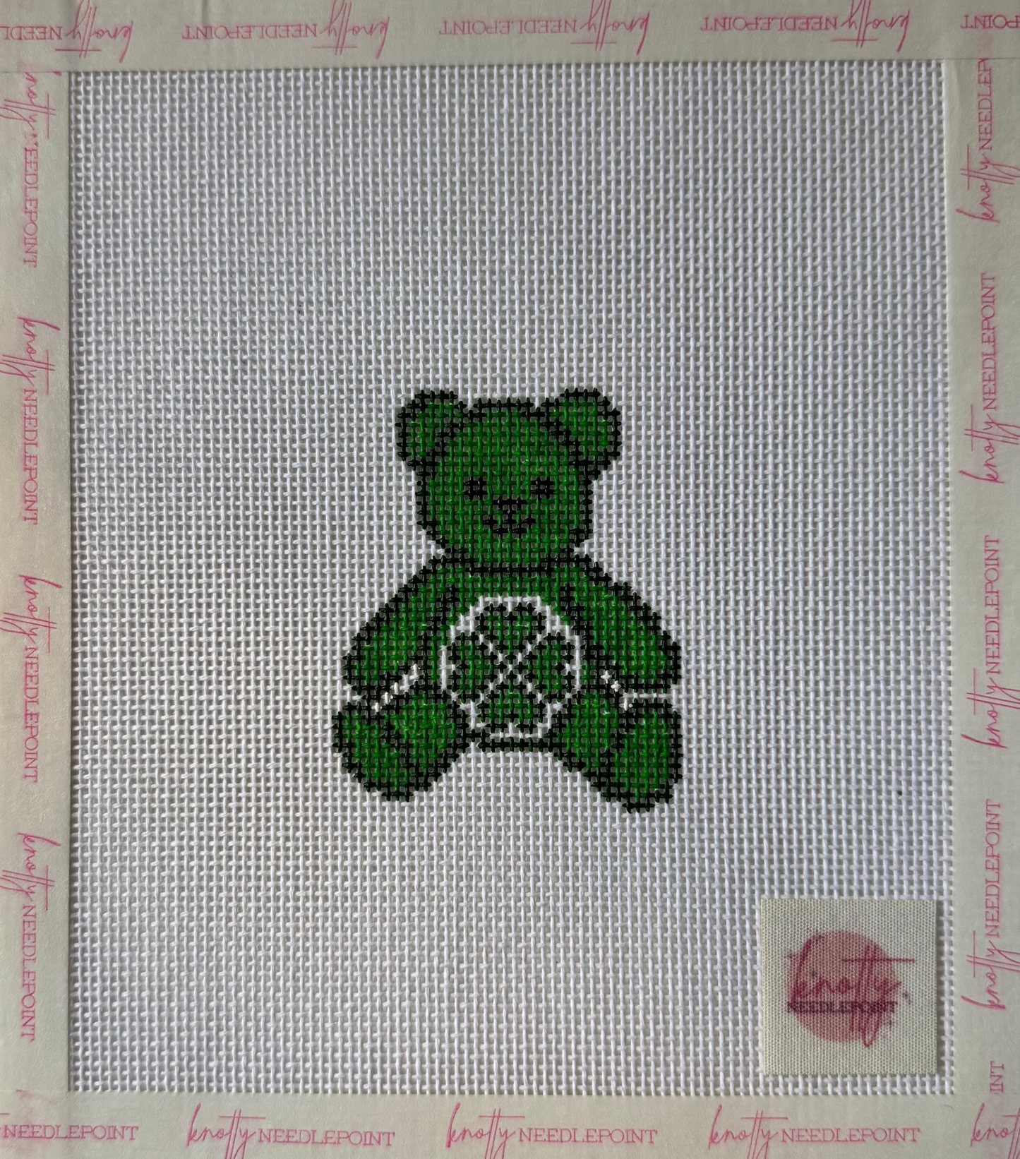 Lucky Bear Canvas | Needlepoint Charm Bar
