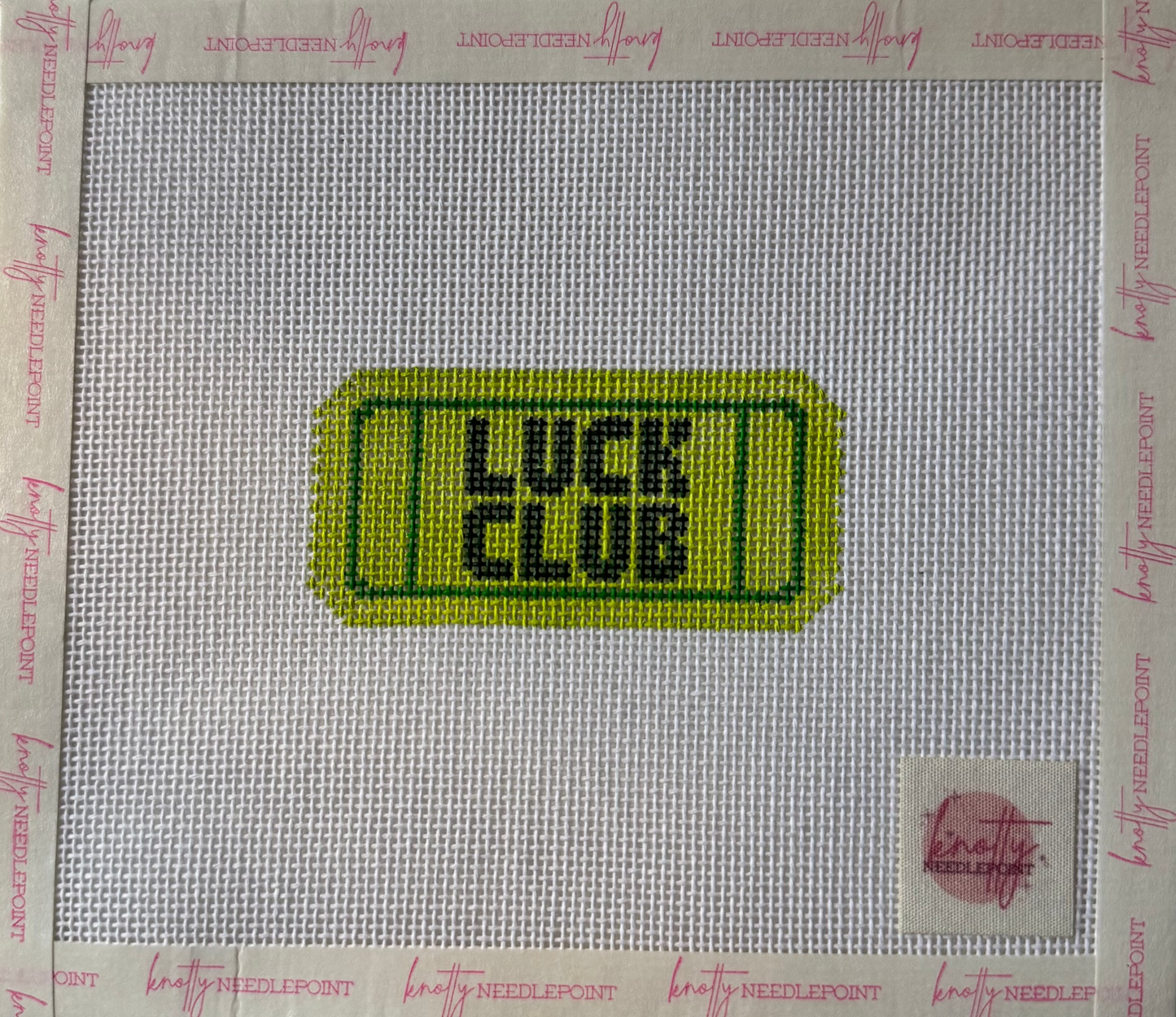 Luck Club Ticket | Needlepoint Charm Bar