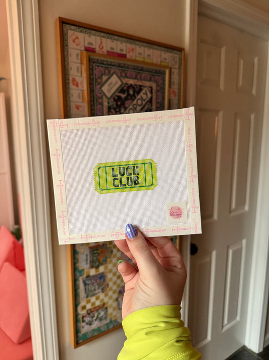 Luck Club Ticket | Needlepoint Charm Bar