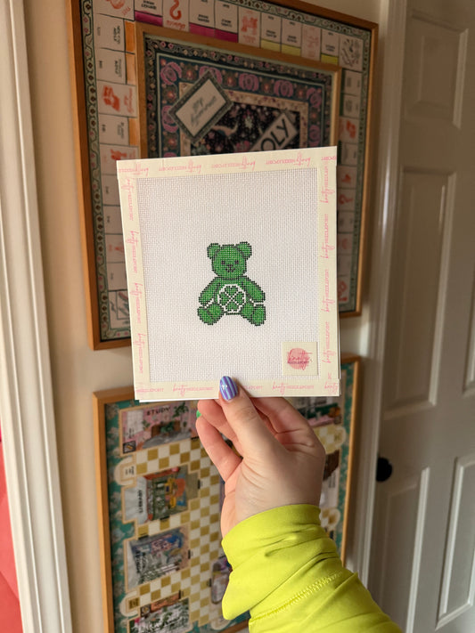 Lucky Bear Canvas | Needlepoint Charm Bar