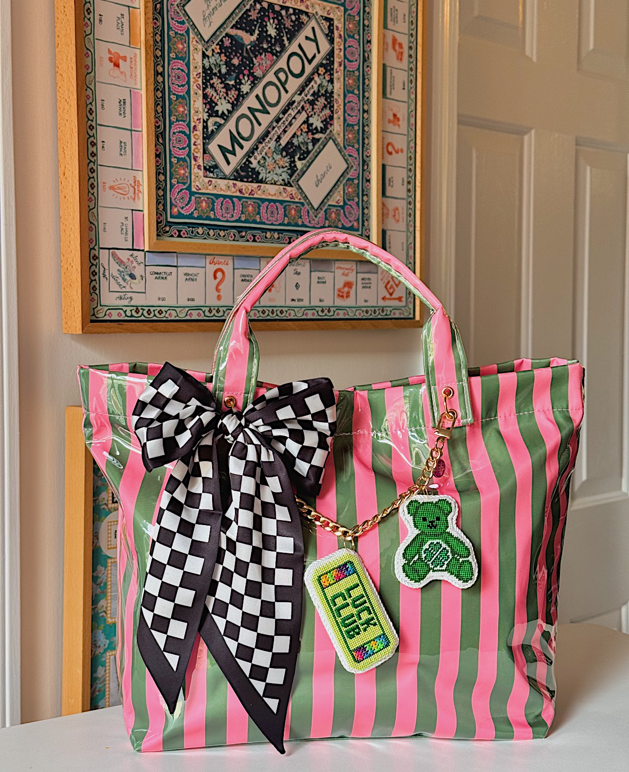 Lucky Bear Canvas | Needlepoint Charm Bar