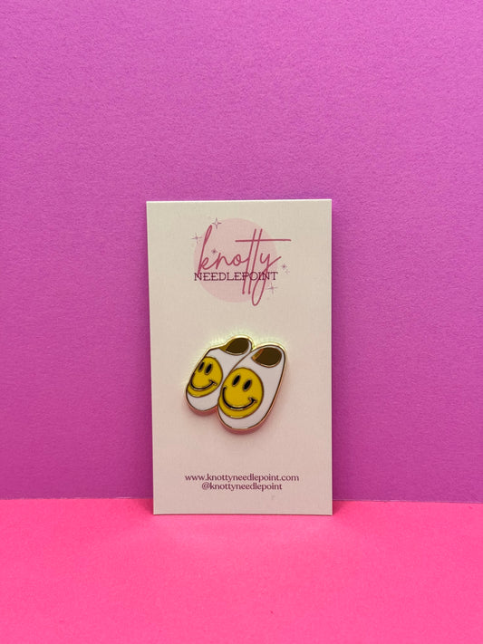 Yellow Smiley Face Slipper Needleminder