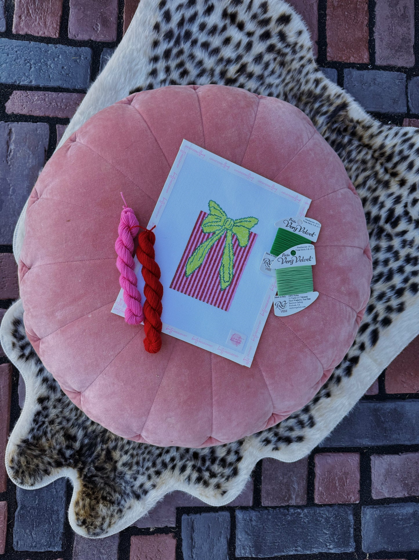 Pink and Red Present Needlepoint Canvas