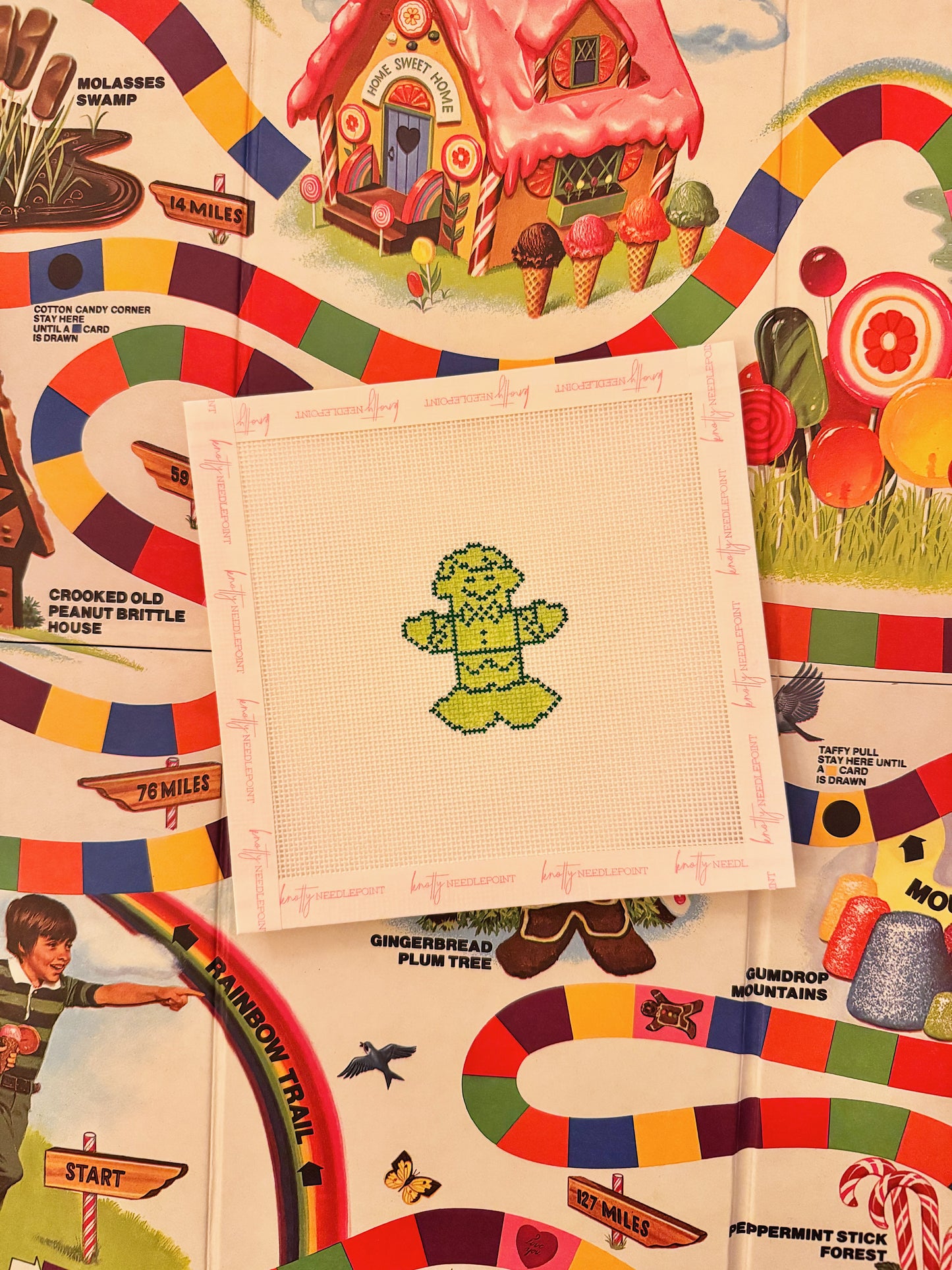 Candy Land Figurine Canvas | Needlepoint Charm Bar