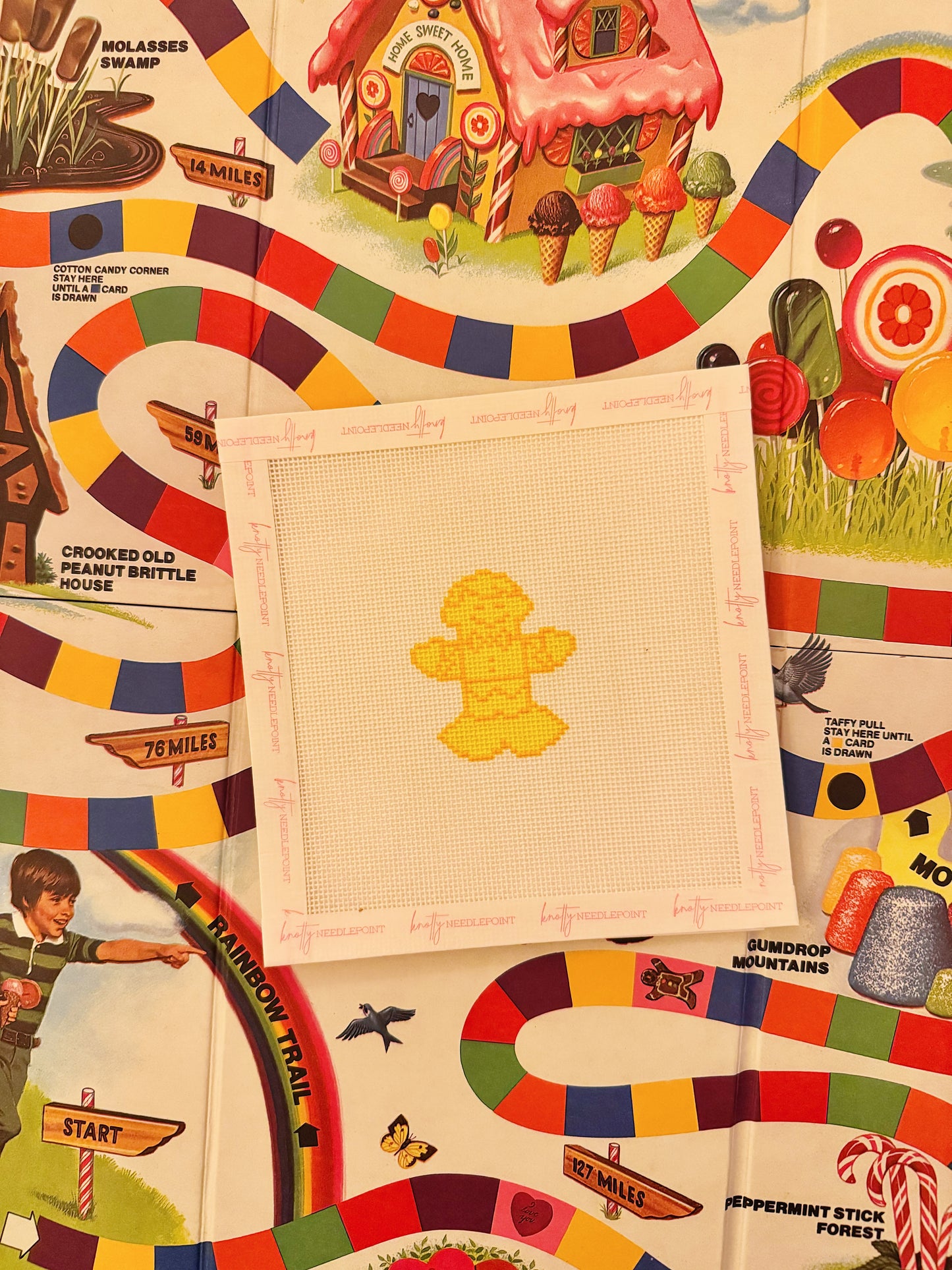 Candy Land Figurine Canvas | Needlepoint Charm Bar