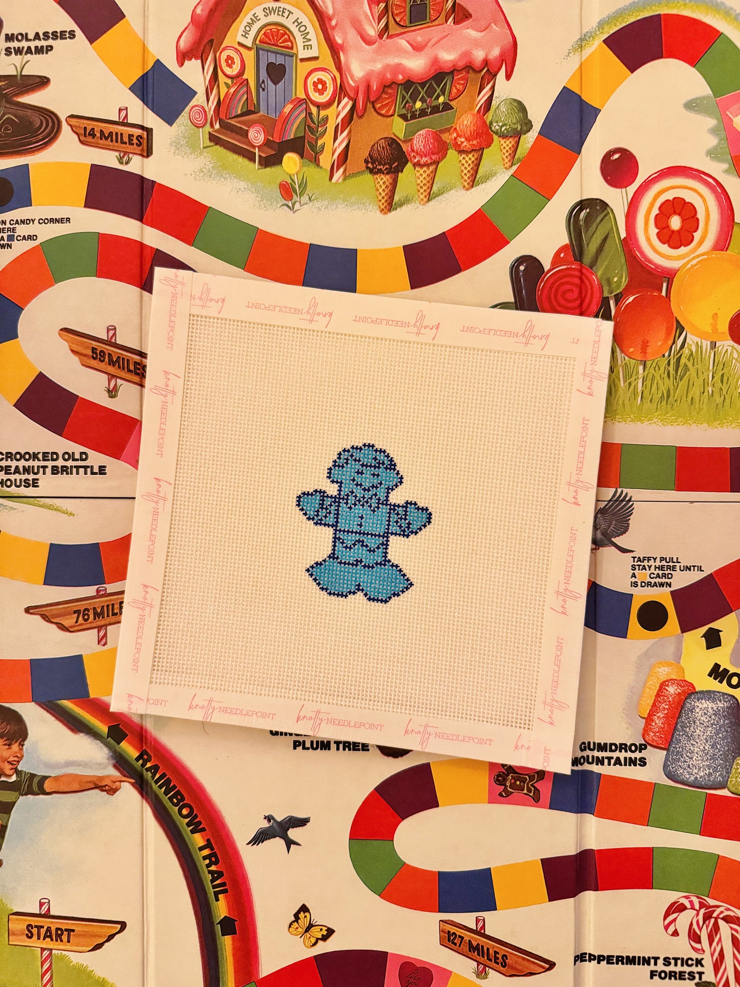 Candy Land Figurine Canvas | Needlepoint Charm Bar