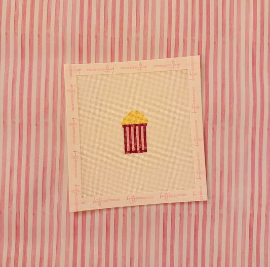 Box of Popcorn Canvas | Needlepoint Charm Bar