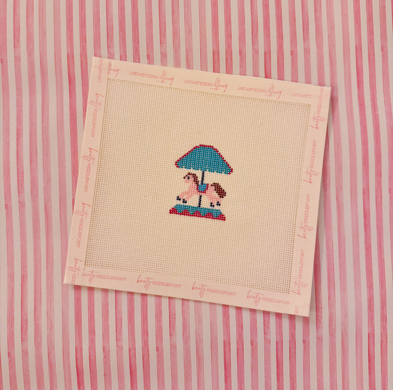 Carousel Horse Canvas | Needlepoint Charm Bar