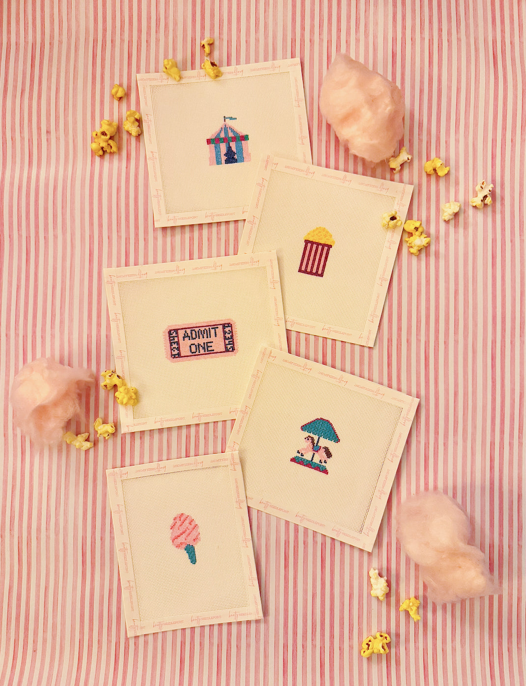 Admit One Ticket Canvas | Needlepoint Charm Bar