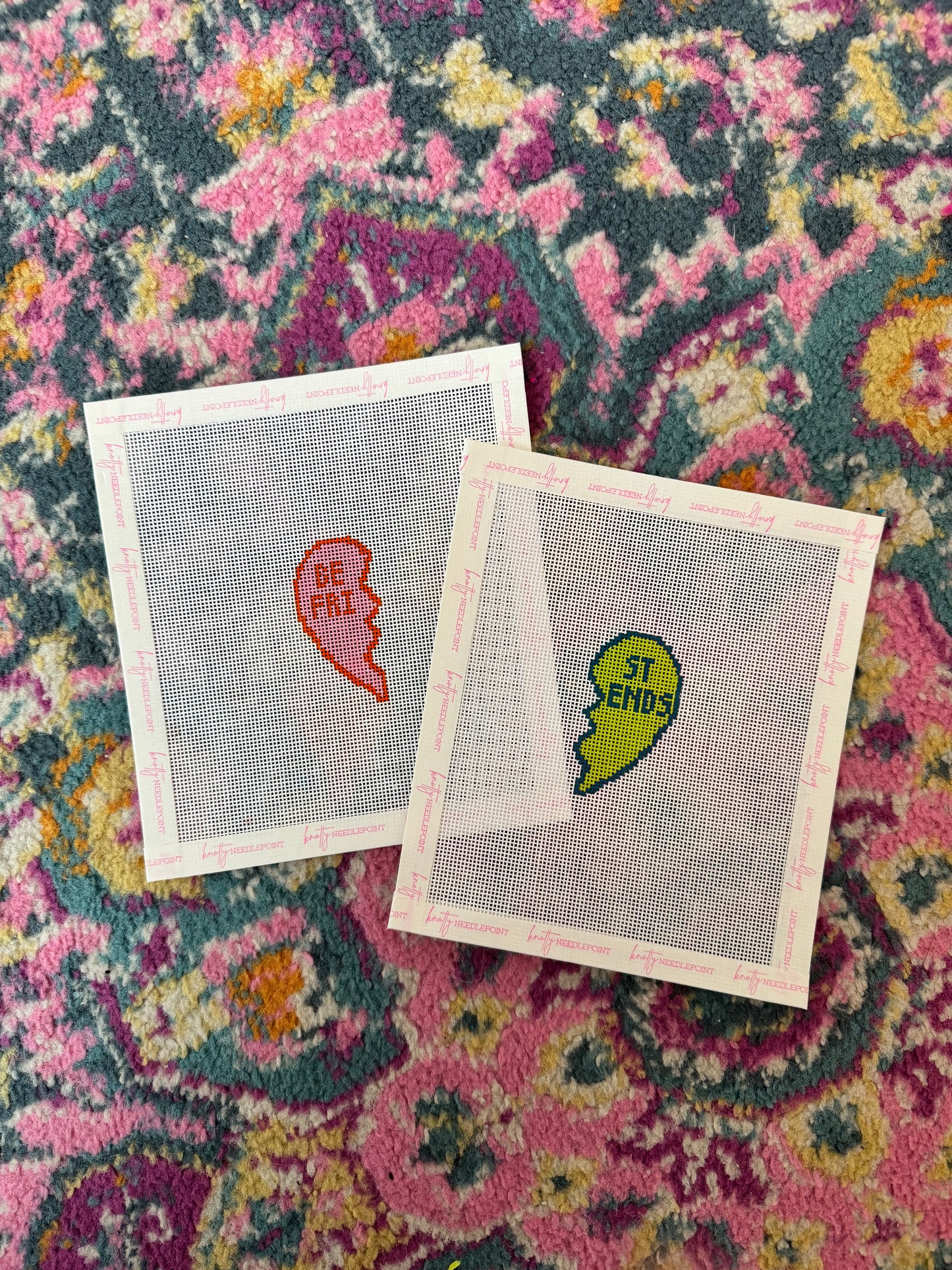 Needlepoint Besties Canvas Set (Colorful) | Needlepoint Charm Bar