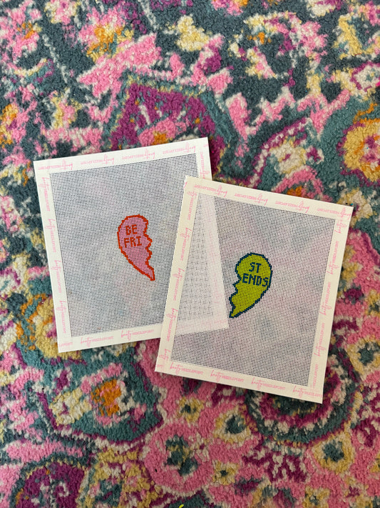 Needlepoint Besties Canvas Set (Colorful) | Needlepoint Charm Bar