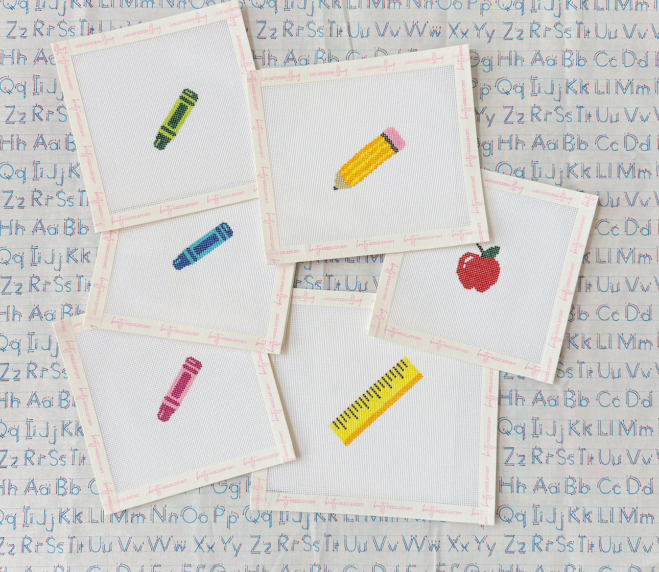 Pink Crayon Canvas | Needlepoint Charm Bar