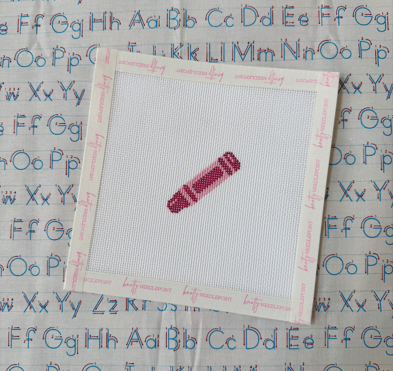 Pink Crayon Canvas | Needlepoint Charm Bar