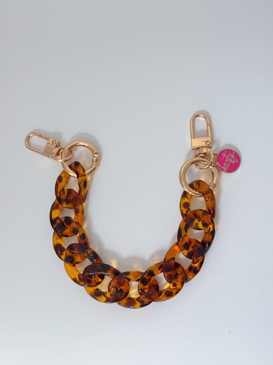 Tortoise Shell Acrylic Needlepoint Charm Chain