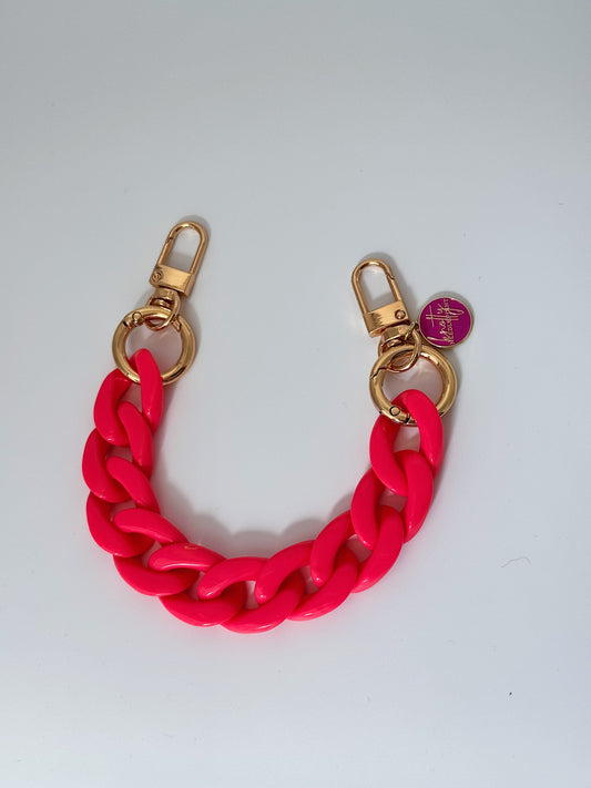 Pink Acrylic Needlepoint Charm Chain