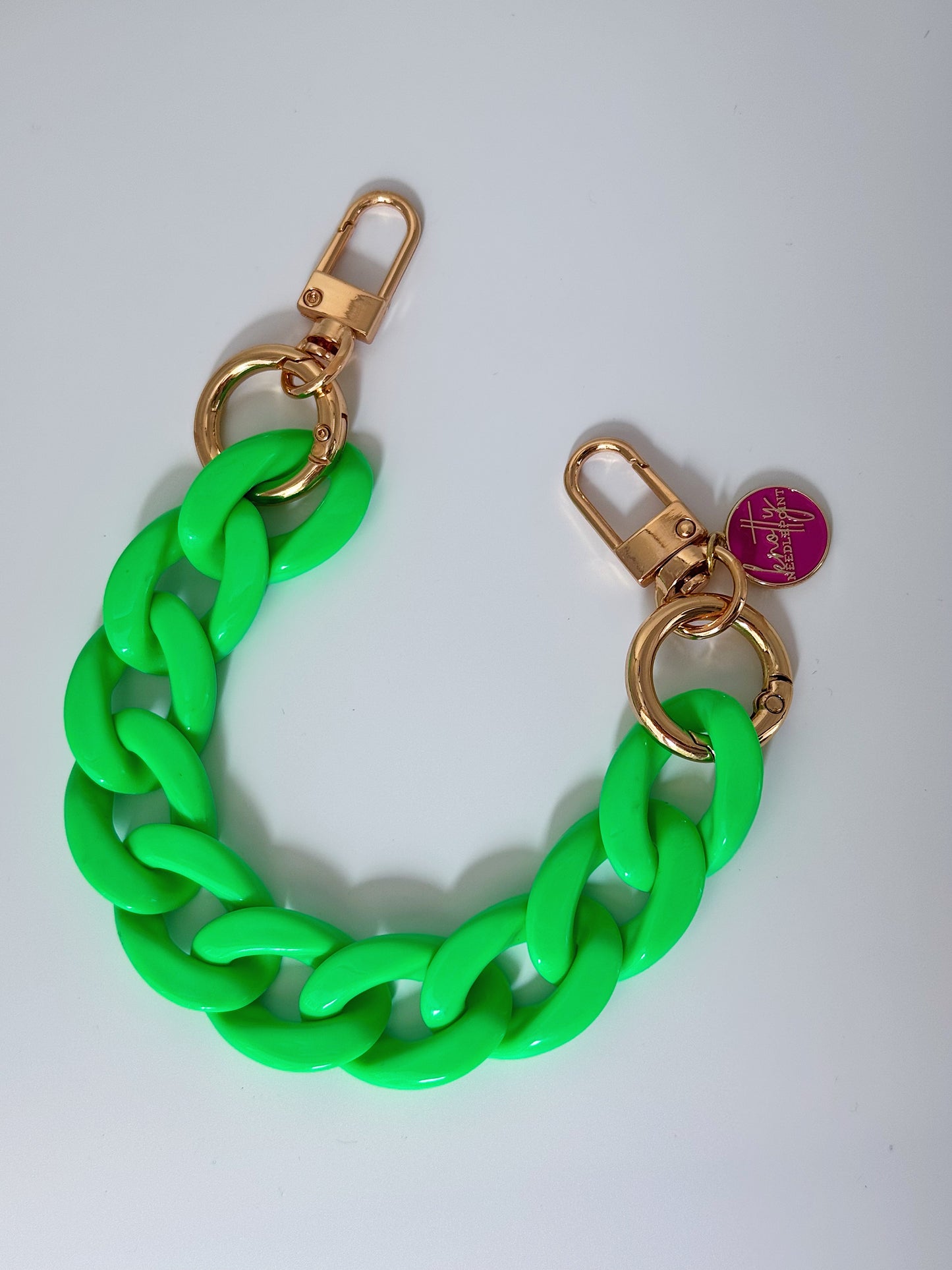 Green Acrylic Needlepoint Charm Chain