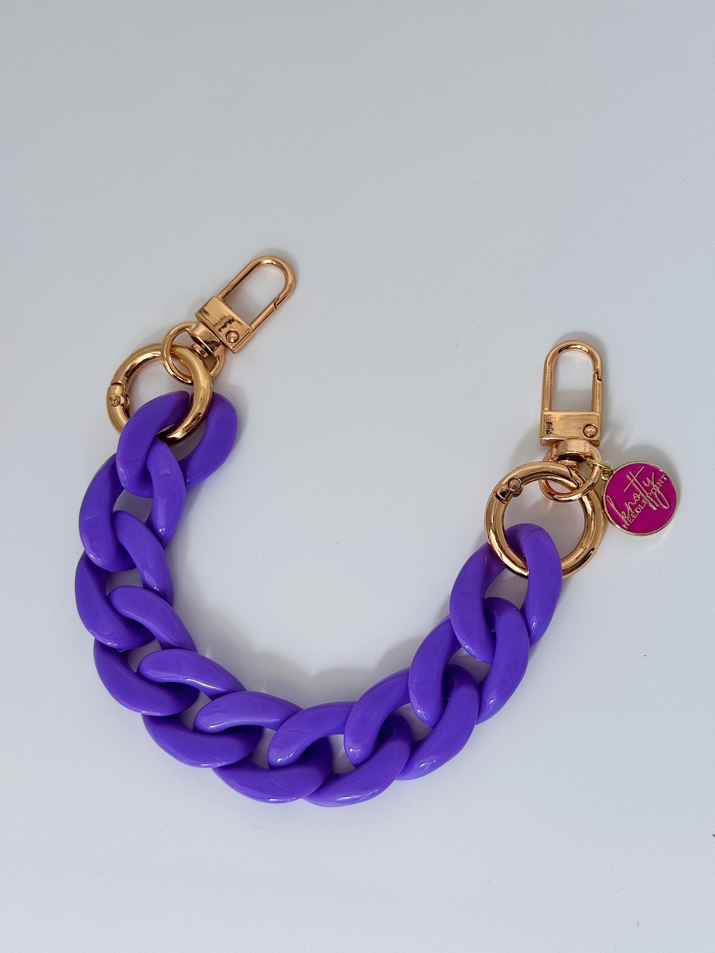 Purple Acrylic Needlepoint Charm Chain