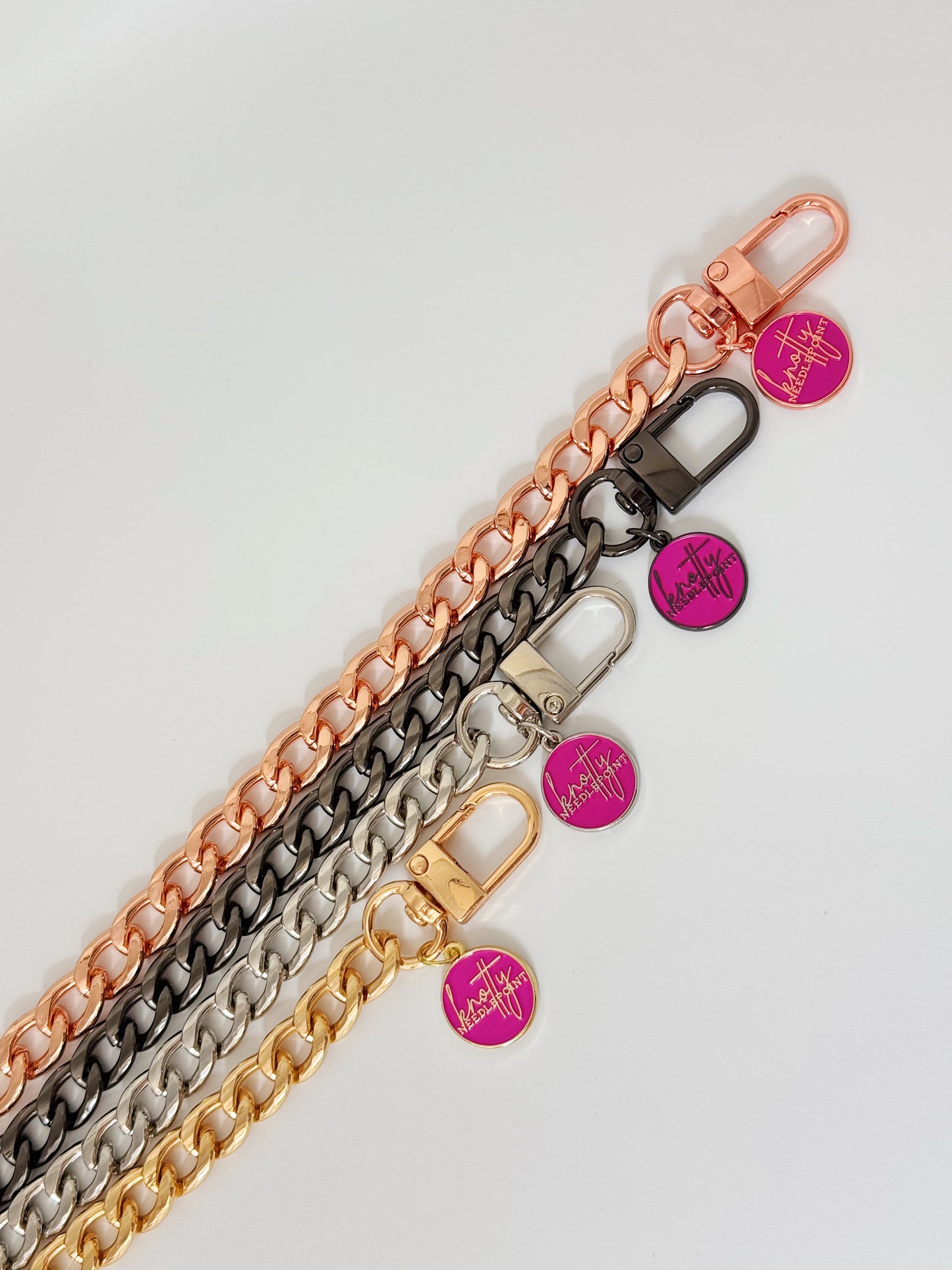 Rose Gold Needlepoint Charm Chain