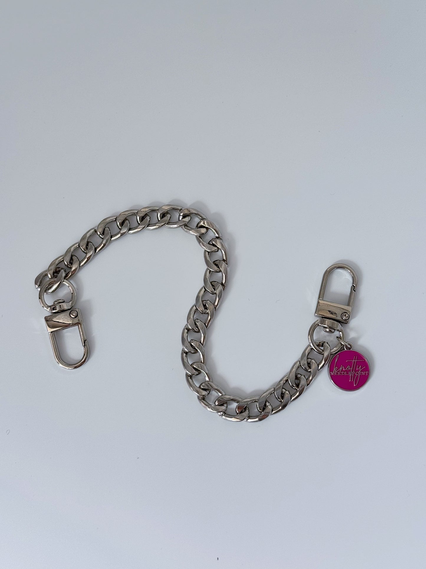 Silver Needlepoint Charm Chain