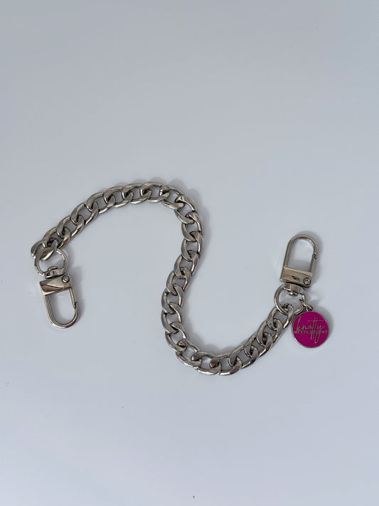 Silver Needlepoint Charm Chain