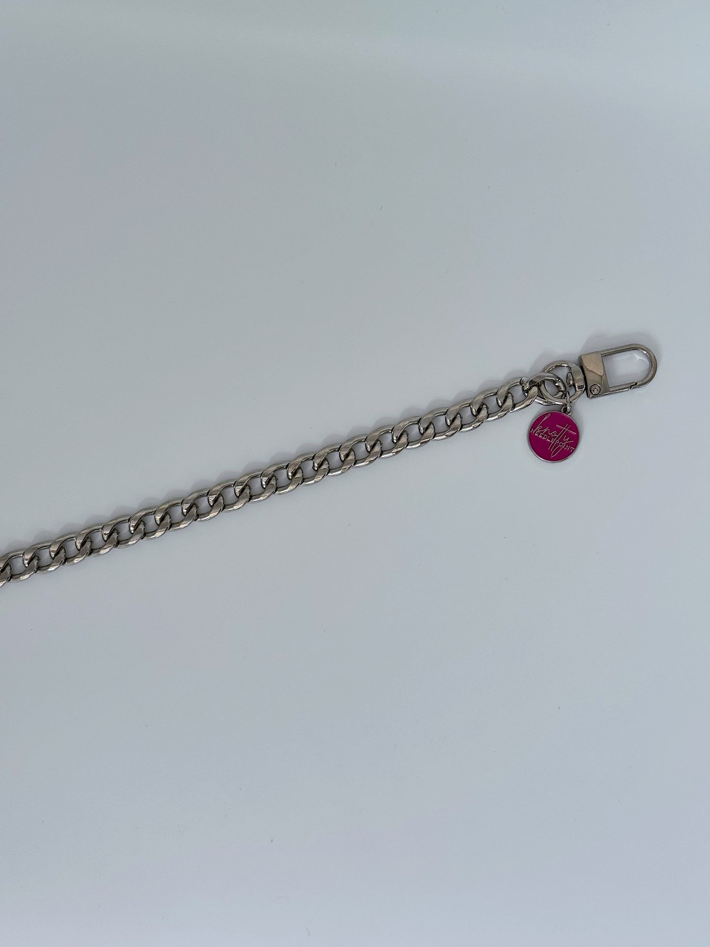 Silver Needlepoint Charm Chain