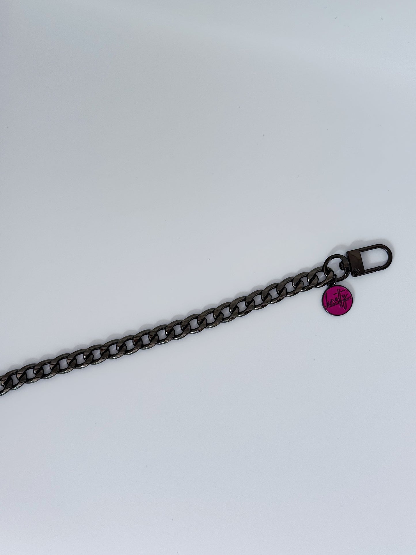 Gun Metal Black Needlepoint Charm Chain