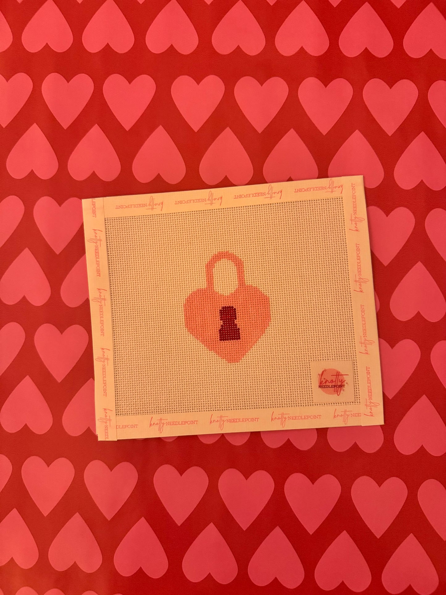 Love Lock Canvas | Needlepoint Charm Bar