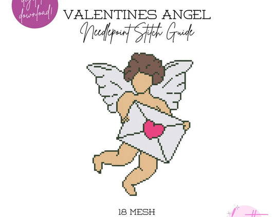 Valentines Day Angel Needlepoint Chart Pattern