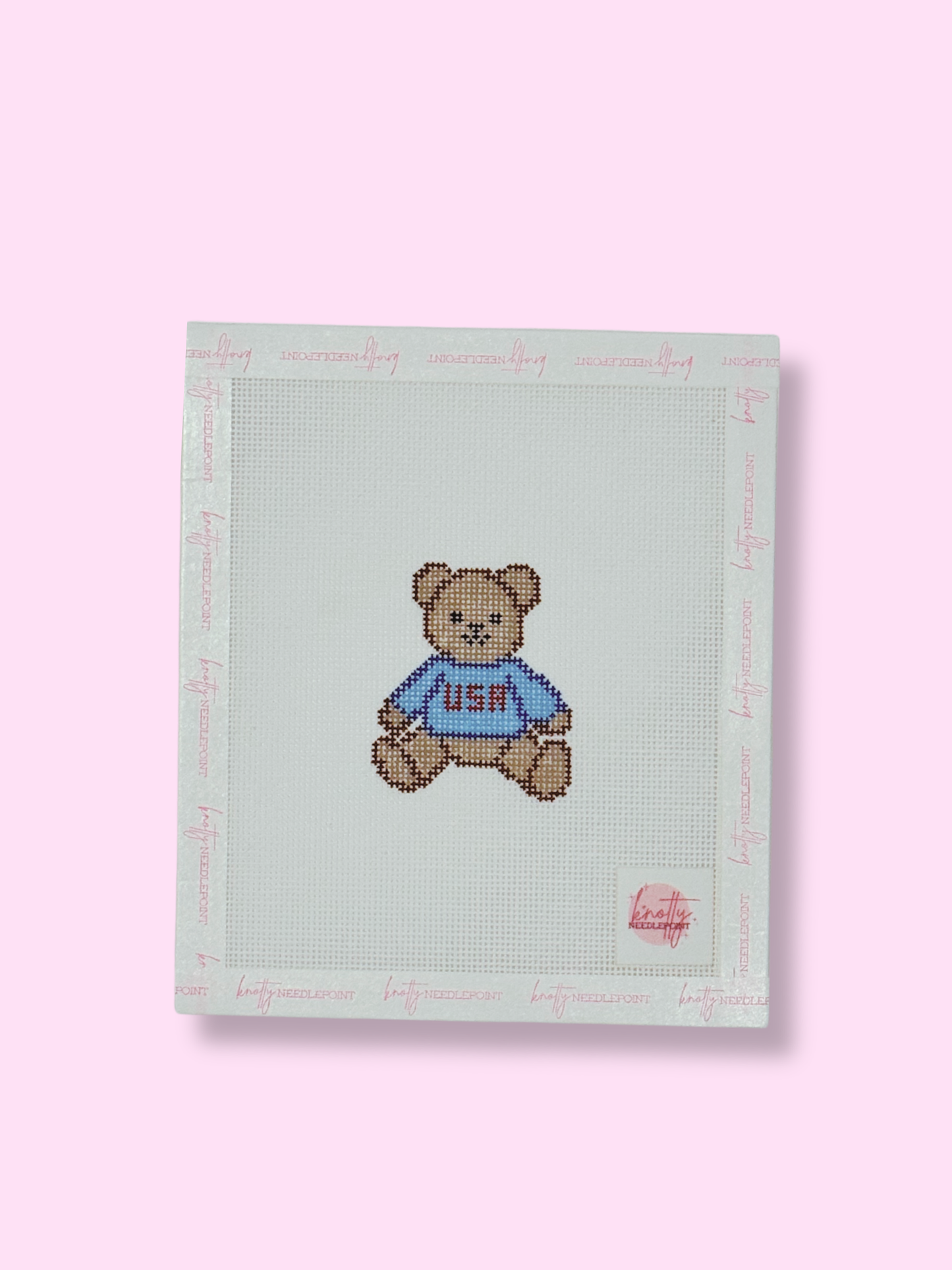 USA Sweater Bear | Needlepoint Charm Bar